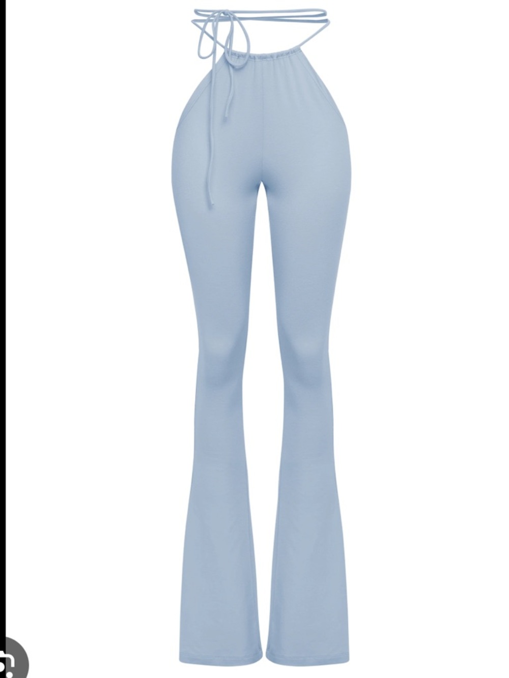 Gergana Ivanova Bella Pants Sky Blue Halter Flare Leg Modal Pima Cotton NEW
